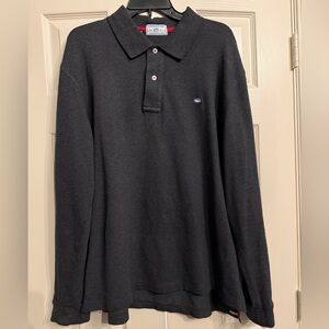 Southern Tide XL Long Sleeve Skipjack Polo Dark Gray Excellent Condition